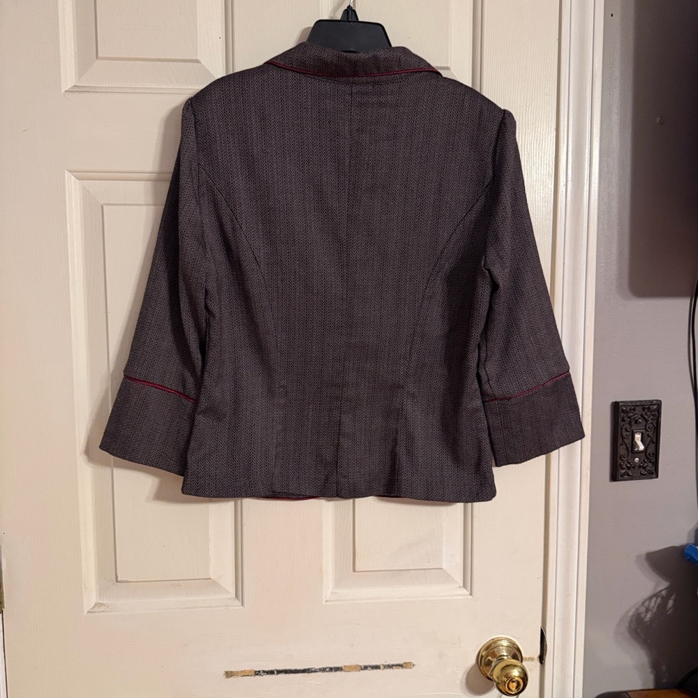 Soulmates Charcoal Blazer with Red Trim